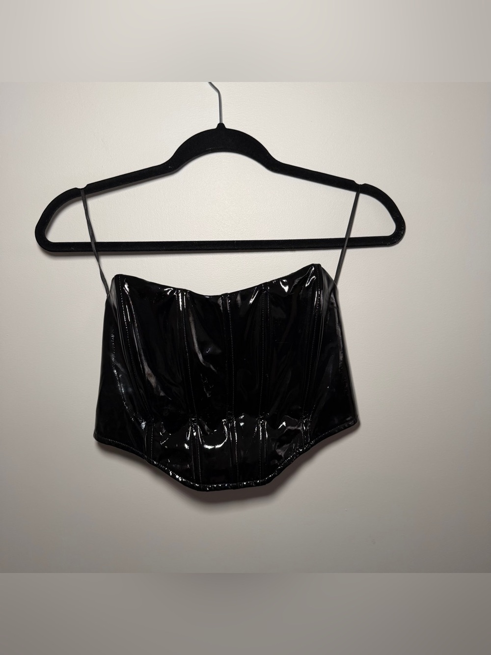 Garage Faux Leather Bustier Top Size M